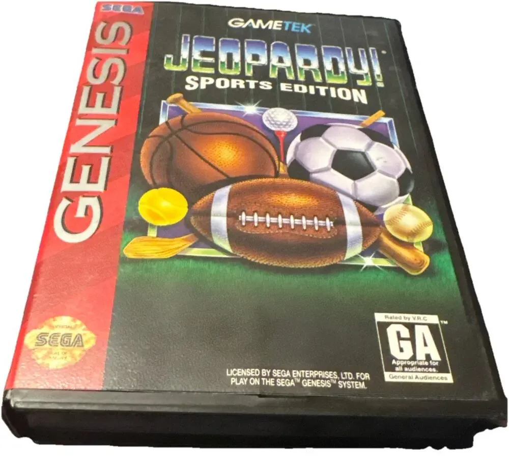 Jeopardy Sports Edition Sega Genesis 1993 Pre-owned CIB